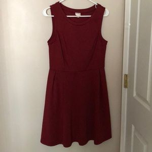 Burgundy A Line Dress